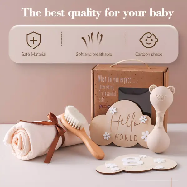 Baby Silicone Maracas Rattle & Milestone Cards Photography Set – Newborn Essentials