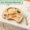Bamboo Feeding Bowl, Spoon & Silicone Bowl
