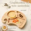 Bamboo Feeding Bowl, Spoon & Silicone Bowl