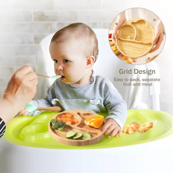 Wooden Baby Feeding Tableware Set