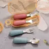 100558-5db3d0.webp 2PCS Silicone Stainless Steel Baby Fork and Spoon Set