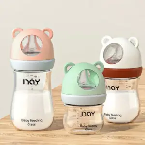 Wide Caliber Anti-Colic Glass Baby Bottle – 80ml, 160ml & 240ml BPA-Free