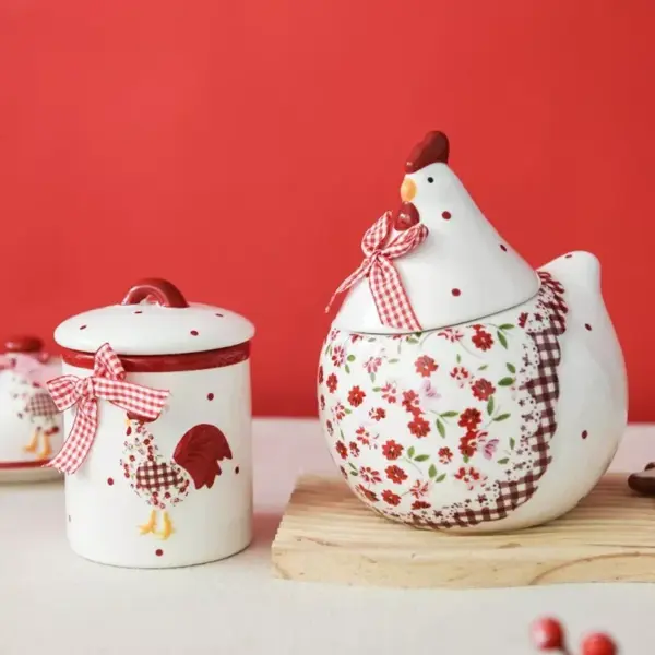 Ceramic Chicken Storage Jar