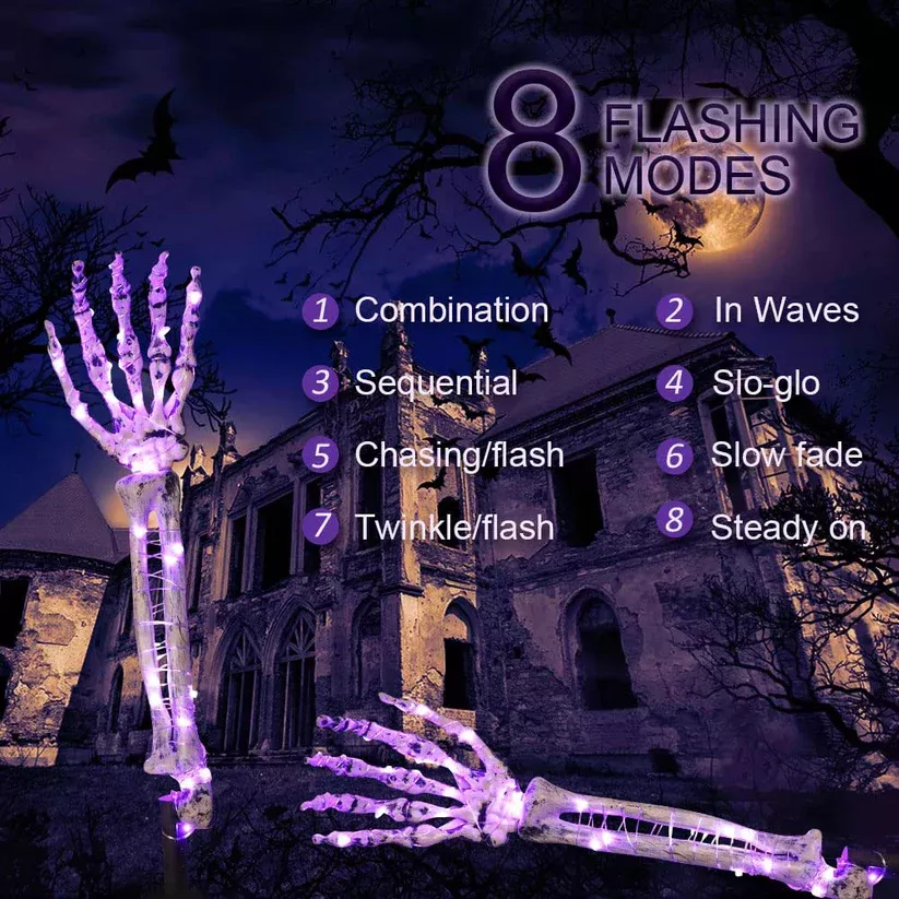 Glowing Skeleton Hand: Halloween Outdoor Garden and Graveyard Decor