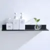 102784-9adcea.webp Modern Matte Black Wall-Mounted Aluminum Shelf for Bathroom & Kitchen Storage