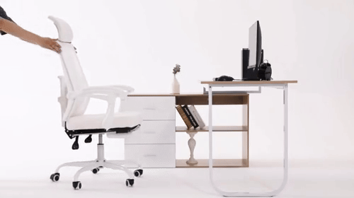 1 Ergonomic Mesh Office Chair with Adjustable Footrest and Headrest