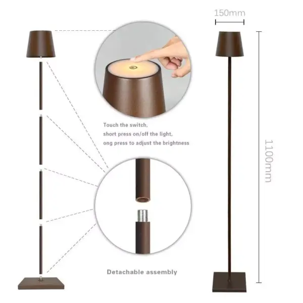 Rechargeable Cordless Floor Lamp - Waterproof, Portable, Outdoor LED Light