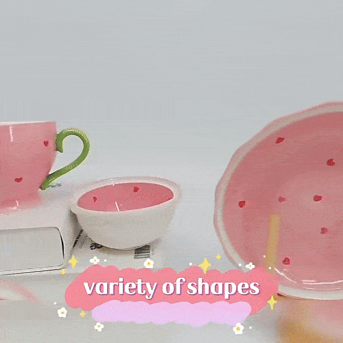 Charming Heart-Shaped Strawberry Ceramic Bowl
