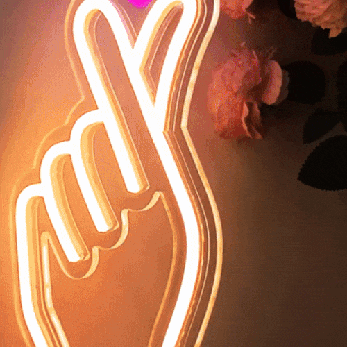 USB Powered Heart & Finger Neon Sign Light for Romantic Decor