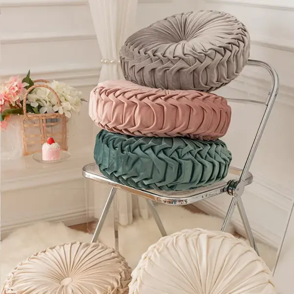 98562-13ef34.webp Round Velvet Pumpkin Pillow - Soft Dandelion Cushion for Sofa & Tatami