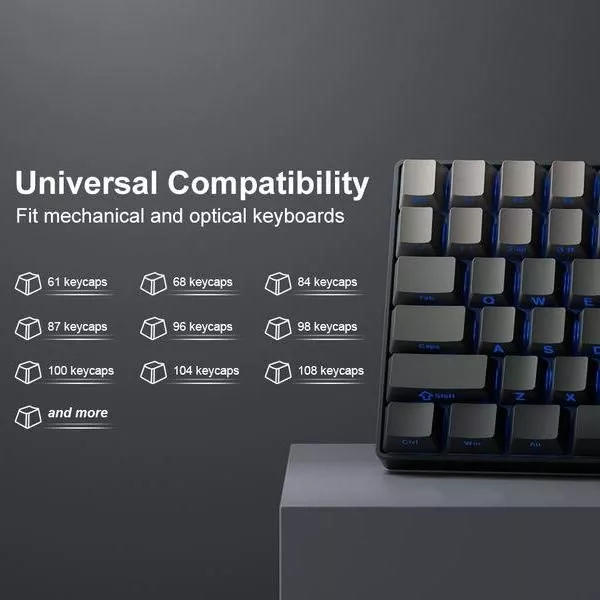 136-Key Gradient PBT Double Shot Backlit Keycaps for MX Mechanical Keyboards