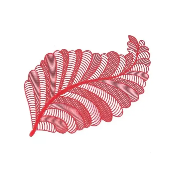 106794-455457.webp Elegant Nordic Leaf Design PVC Placemat - Water Resistant, Non-slip Kitchen Table Mat