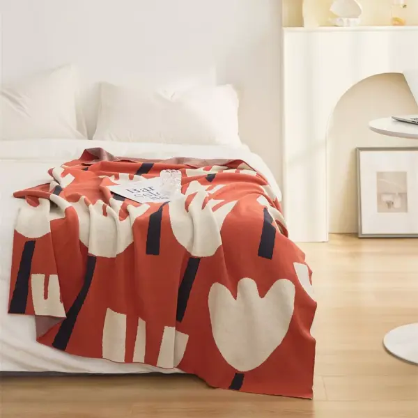 107057-a43529.webp Spring Tulip Floral Cotton Knitted Throw