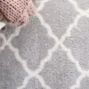 Elegant Gray/Ivory Trellis Shag Area Rug, 5' x 7' - Soft Polyester, Power Loomed