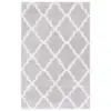 Elegant Gray/Ivory Trellis Shag Area Rug, 5' x 7' - Soft Polyester, Power Loomed