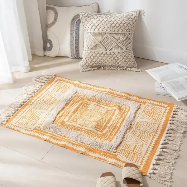 107196-79cd6c.webp Bohemian Cotton Linen Woven Tassel Rug