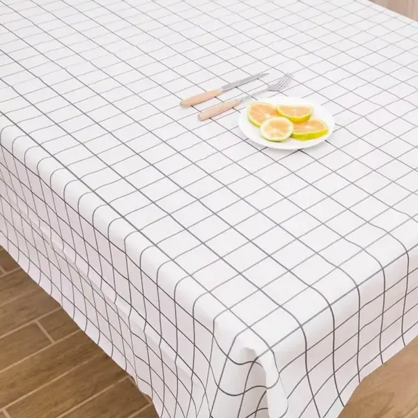 112094-c89026.webp Elegant Plaid Waterproof & Oil-Proof PVC Tablecloth for Home and Events