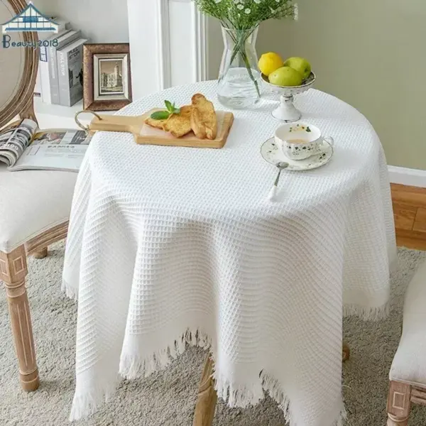 112107-edc2ee.webp Elegant Crocheted Cotton-Polyester Tablecloth