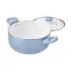 Deluxe Aqua 12-Piece Ceramic Nonstick Cookware Set - Eco-Friendly, Hand Wash Only