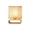 Contemporary Solid Wood & Fabric Table Lamp - LED Desk Lighting for Home & Office