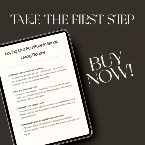 Laying Out Furniture in Small Living Rooms | Space-Saving Layout Guide, Small Apartment Furniture Arrangement eBook, Digital Download for Cozy Homes