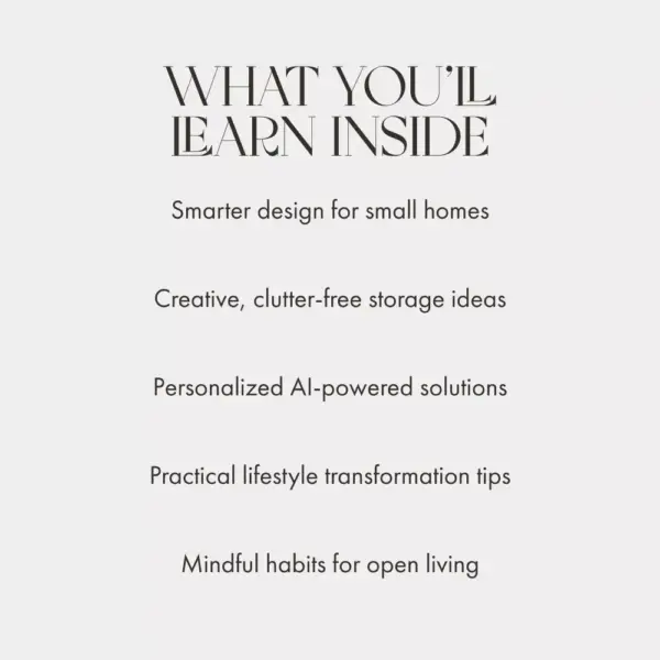 Living Large in Small Spaces | Smart Home Design Guide for Limited Space | Digital Download eBook for Small Apartments, Tiny Homes & Minimalist Living — Learn What to Do When Home Space Is Limited