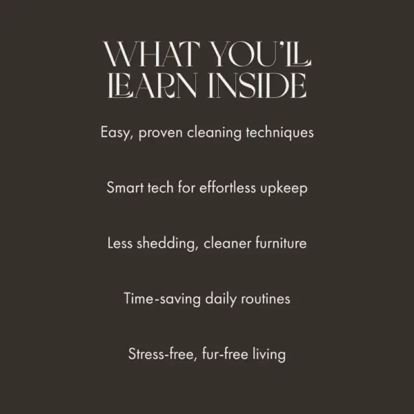 Fur-Free & Fabulous: Mastering Pet Hair Removal at Home | Ultimate Guide on How to Remove Pet Hair from Furniture | Digital Download eBook for Pet Owners