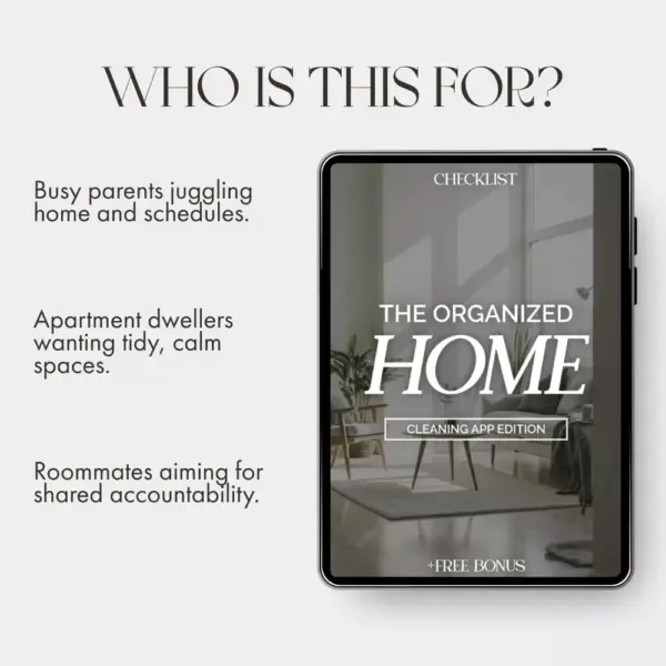 The Organized Home: Cleaning App Edition Checklist | Digital Download for How to Track Cleaning with Apps, Home Management, and Smart Cleaning Routine Planner
