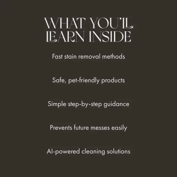 Spotless & Cozy: Removing Pet Stains with Ease | Ultimate Pet Stain Removal Guide for Furniture | Best Way to Remove Pet Stains from Furniture Digital Download