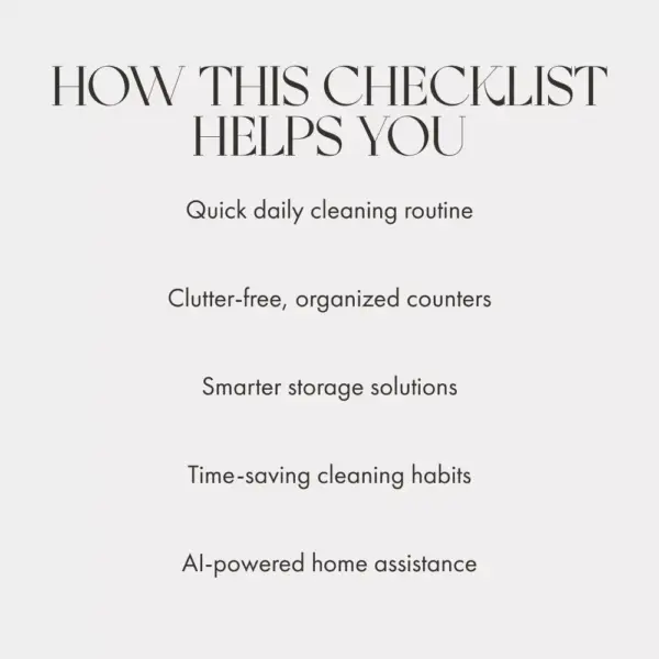 The Kitchen Counter Cleaning Checklist | Digital Download for Sparkling Surfaces | How to Keep Your Kitchen Counters Clear eBook & Printable Guide