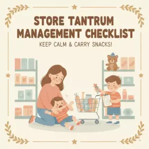 Store Tantrum Management Checklist | Printable Digital Download | Parenting Guide for What to Do When Child Throws Tantrum in Store