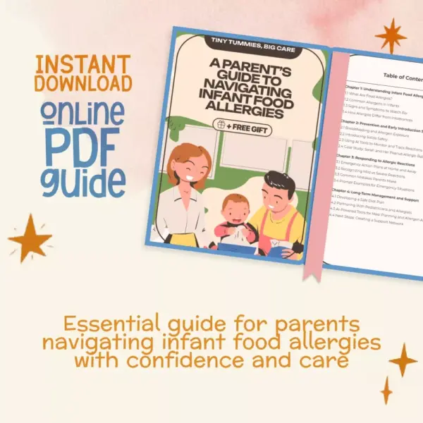 Tiny Tummies, Big Care: A Parent’s Guide to Navigating Infant Food Allergies | Digital Download eBook, Parenting Resource, Allergy Guide