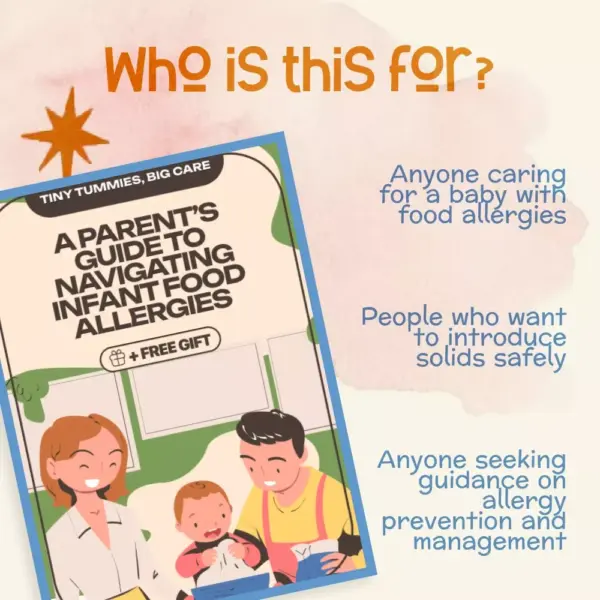 Tiny Tummies, Big Care: A Parent’s Guide to Navigating Infant Food Allergies | Digital Download eBook, Parenting Resource, Allergy Guide